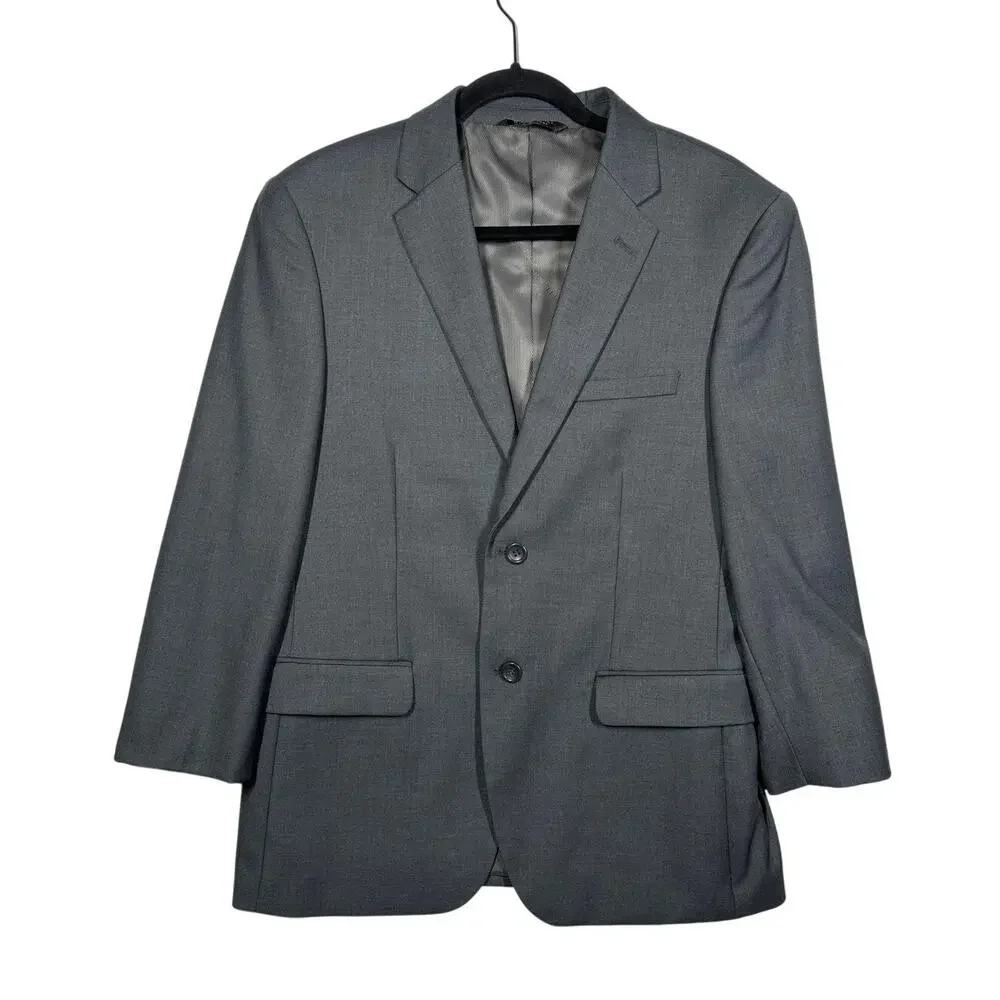 Caravelli Men's Suit Jacket Sport Coat Italy S60512N Oxford 2B 38S 32W Gray